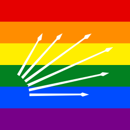 CHP Flag with a LGBT Pride background.